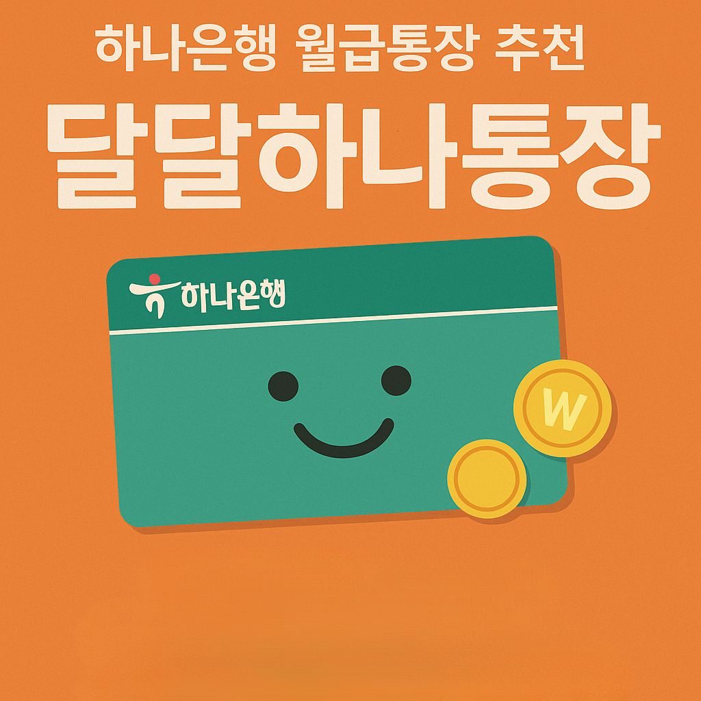 하나은행 월급통장 추천 달달하나통장 특징 장점 등