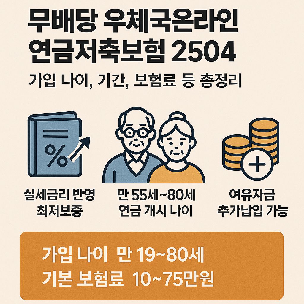 무배당 우체국온라인연금저축보험 2504 가입 나이, 기간, 보험료 등 총정리