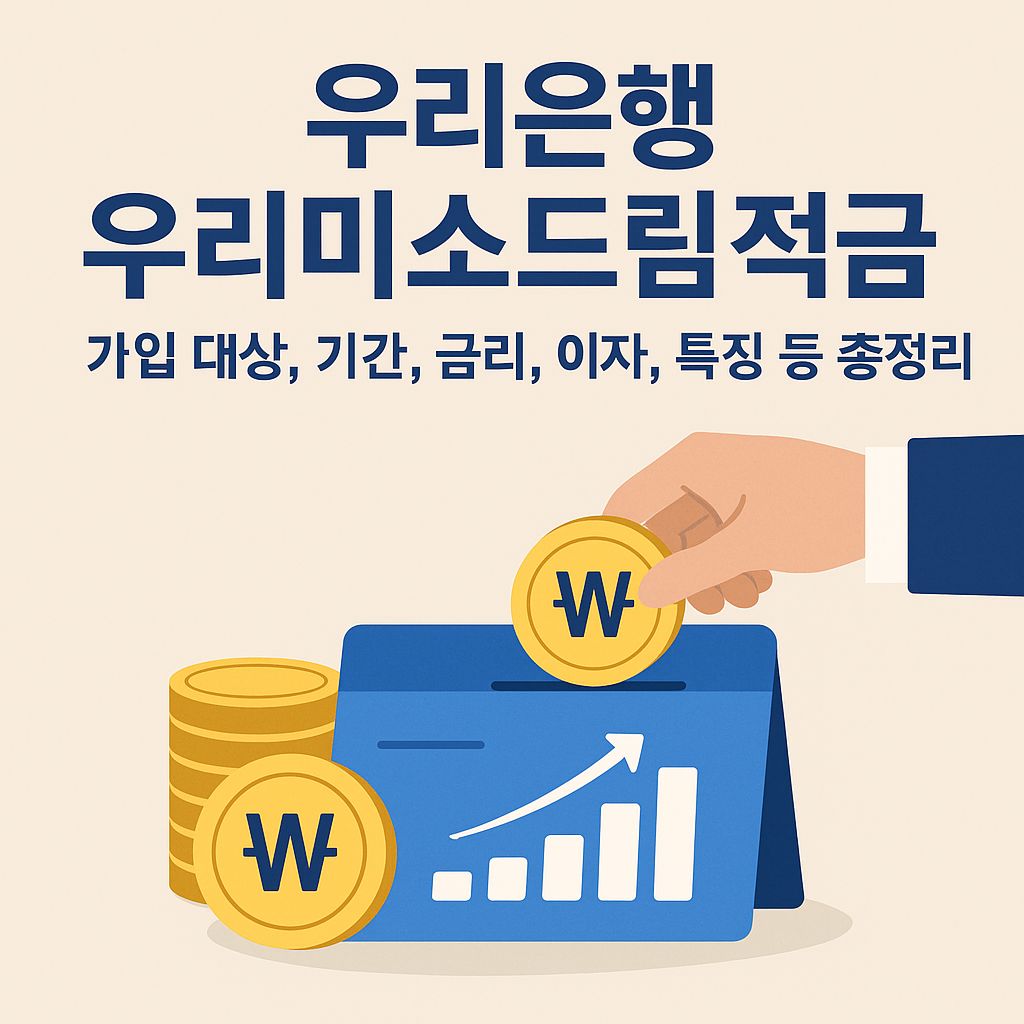 우리은행 우리미소드림적금 가입 대상, 기간, 금리, 이자, 특징 등 총정리