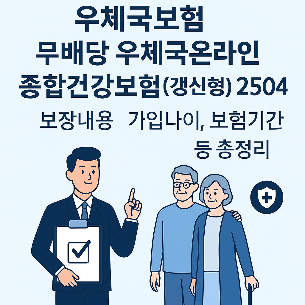 우체국보험 무배당 우체국온라인종합건강보험(갱신형) 2504 보장내용, 가입나이, 보험기간 등 총정리