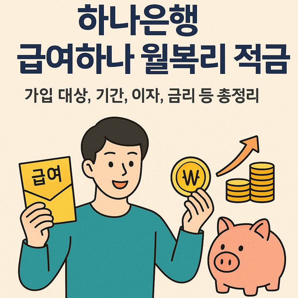 하나은행 급여하나 월복리 적금 가입 대상, 기간, 이자, 금리 등 총정리