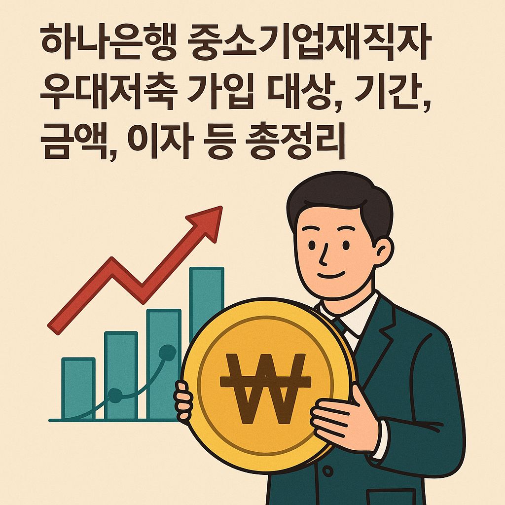 하나은행 중소기업재직자 우대저축 가입 대상, 기간, 금액, 이자 등 총정리