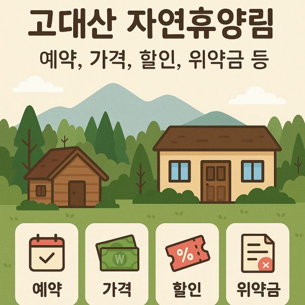 연천 고대산 자연휴양림 (숲속의집, 휴양관) 예약, 가격, 할인, 위약금 등 총정리