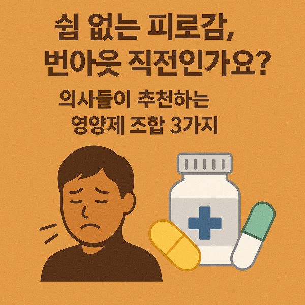 쉼 없는 피로감, 번아웃 직전인가요 의사들이 추천하는 영양제 조합 3가지