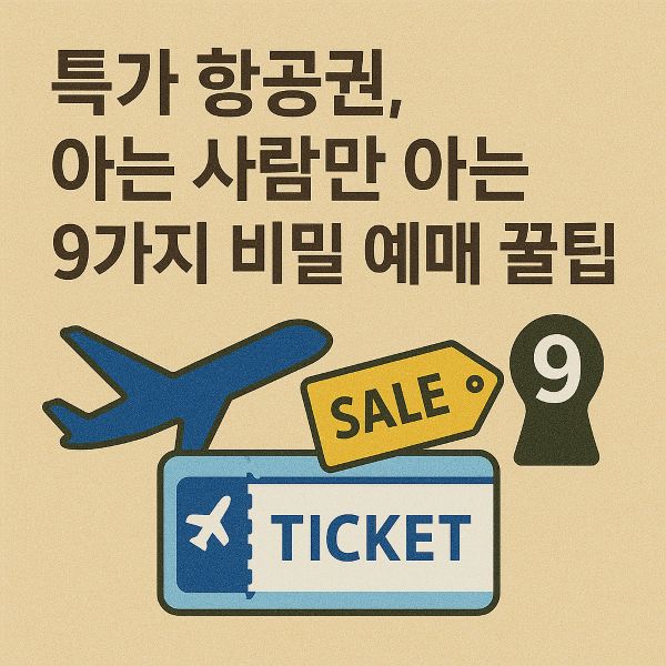 특가 항공권, 아는 사람만 아는 9가지 비밀 예매 꿀팁