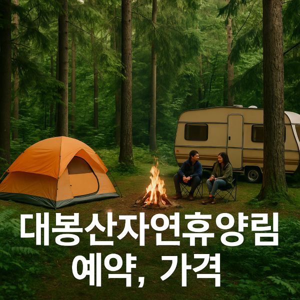 대봉산자연휴양림 예약, 가격 총정리